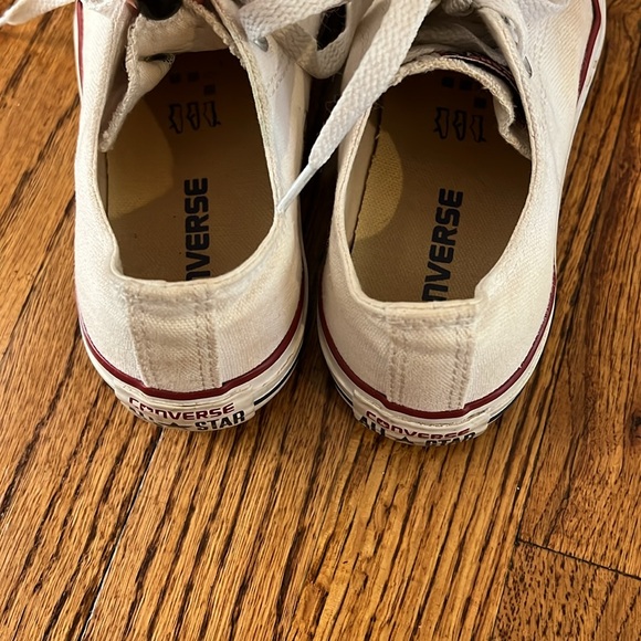 WHITE CONVERSE LOW TOP SNEAKERS - SIZE 5.5 - Picture 7 of 8